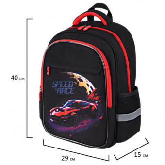 Рюкзак BRAUBERG FAVOUR, 2 отделения, 3 кармана, "Moon car", 40х29х15 см, 273123