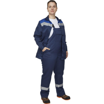 Костюм рабочий летний жен. л16-КПК с СОП син/вас (р.60-62) 158-164