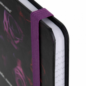Блокнот с резинкой в клетку 96 л., А5 145х203 мм, твердая обложка с фольгой, BRAUBERG, "Цветы", 116327