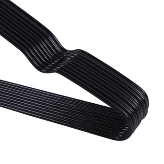 Вешалки-плечики для одежды, размер 48-50, металл, антискользящие, КОМПЛЕКТ 10 шт., черные, BRABIX PR