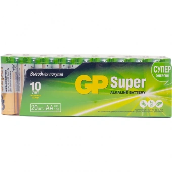 Алкалиновые батарейки GP АA 20 шт Super Alkaline 15А 15A-2CRVS20