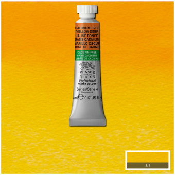 Акварель художественная Winsor&Newton "Professional", 5мл, туба, №891 бескадмиевый желтый насыщенный