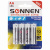 Батарейки КОМПЛЕКТ 4 шт., SONNEN Alkaline, АА (LR6, 15А), алкалиновые, пальчиковые, блистер, 451085