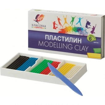Пластилин 6цв,Классика,120гр,со стеком
