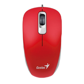 Мышь компьютерная Genius DX-110, USB, оптическая, 1000 DPI 1.5m, красный