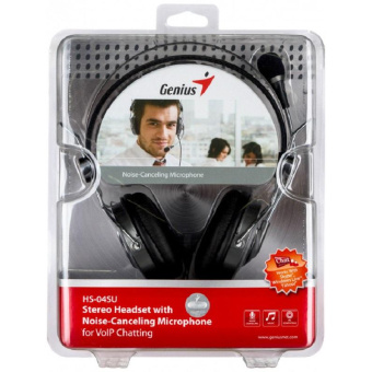 Гарнитура компьютерная Genius HS-04SU, кабель 1.8м., черный