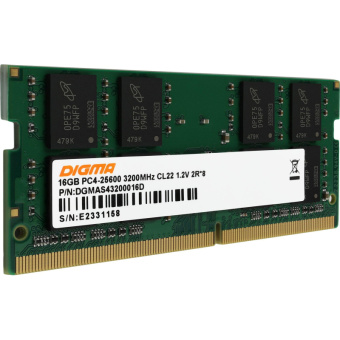 Модуль памяти Digma DDR4 16GB 3200MHz RTL PC4-25600 CL22(DGMAS43200016D)