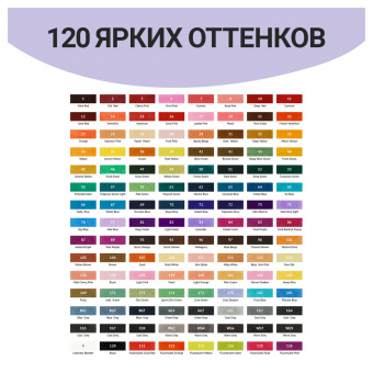 Набор двусторонних маркеров для скетчинга MESHU 120цв., основные цвета, корпус трехгранный, пулевид./клиновид.наконечники, текстил