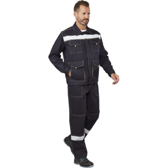 Костюм рабочий летний муж л44-КПК т.син/беж (р.56-58) 170-176 (Троя)