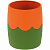 Подставка-стакан СТАММ, пластик, круглый, двухцветный зелено-оранжевый