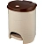 Урна с педалью 19л пластиковая, бежевый мрамор