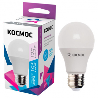 Лампа светодиодная КОСМОС LkecLED15wA60E2765 А60 15W Е27 6500K