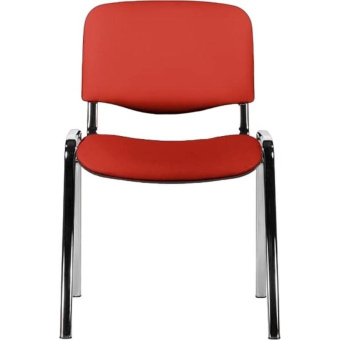 Стул для посетителей Изо красный (кожзаменитель/хром)