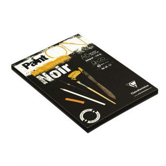 Скетчбук - альбом для смешанных техник 20л., А5, на склейке Clairefontaine "Paint'ON Noir", 250г/м2,