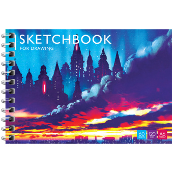 Скетчбук-блокнот 60л., А6 ArtSpace "Bright world", на гребне, 120г/м2