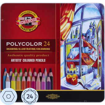 Карандаши цветные художеств. KOH-I-NOOR POLYCOLOR 24 цв/наб 3824024002PL
