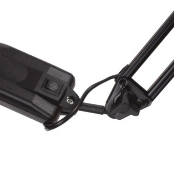 Светильник настольный "Дельта 1", на струбцине, люминесцентный, 11 Вт, черный, высота 70 см, G23, с