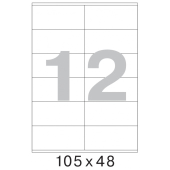 Этикетки самоклеящиеся Promega label basic 105x48 мм A4 12 штук на листе белые (100 листов в уп)
