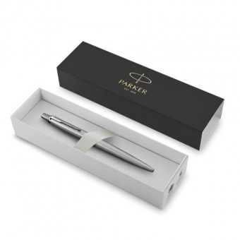 Ручка шариковая PARKER "Jotter Core Stainless Steel CT", корпус серебристый, хромированные детали, с