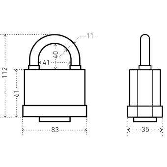 Замок навесной всепогод_УЗК Аллюр ВС1Ч-377П (83xd=11) чугун черный (6кл)